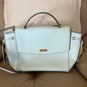 Kate Spade Light Blue/Teal Satchel with Metallic Hardware